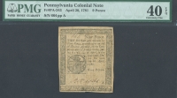 Fr.PA-243, Pennsylvania Colonial Note,  9 Pence, 4/20/81 PMG40-EPQ, XF
